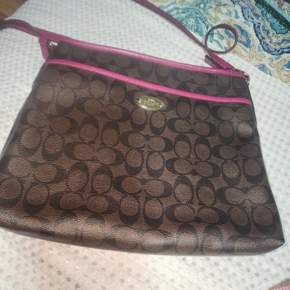 COACH EUC SIGNATURE FILE CROSSBODY BAG - Picture 2 of 8